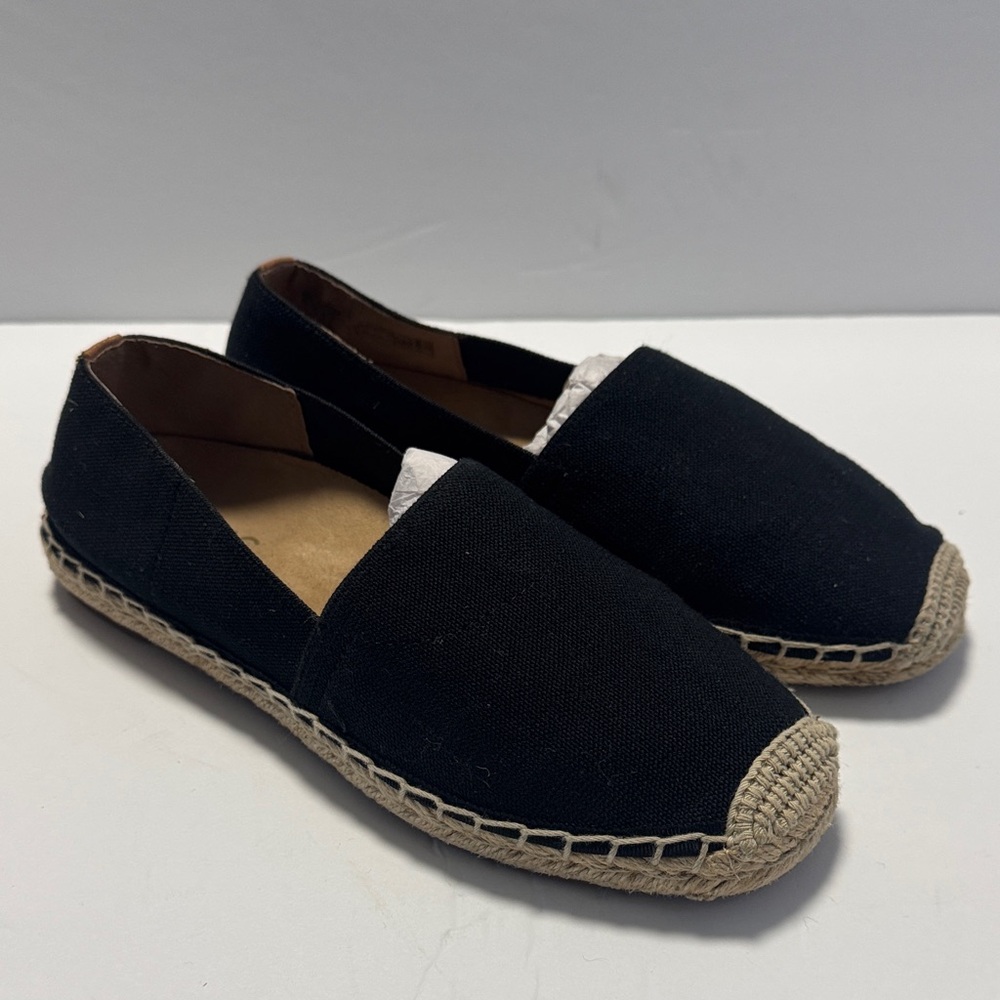 Vionic Women's Black Canvas Espadrille Flats Travel Vacation Resort